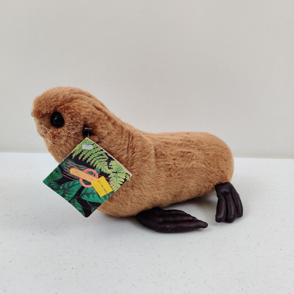Vintage K & M international Plush Sea Lion Stuffed Animal Plush Toy Realistic